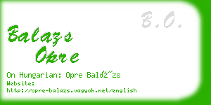 balazs opre business card